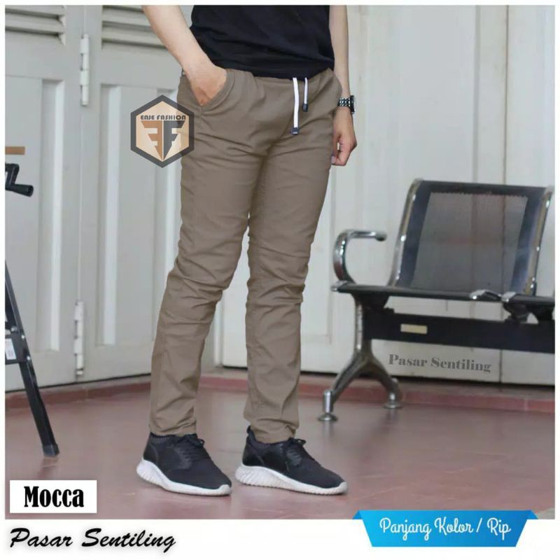 yg lagi hist celana panajang pria big size 27-38 bahan katun twill kombet  melar yg terlaris