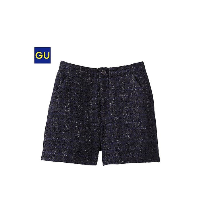Celana pendek wanita uniqlo/gu tweed short pants (unq86)