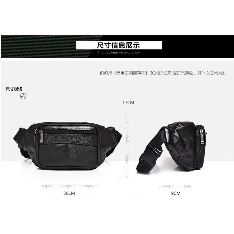 Kulit Sapi Asli Waistbag Tas Pinggang Selempang Pria Import