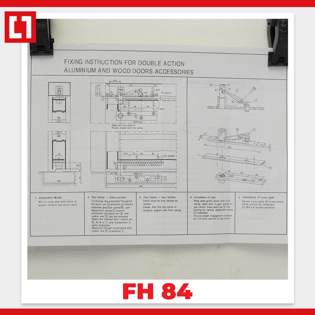 Floor Hinge / Engsel Tanam Pintu Kaca - 84 / 211 - Weldom