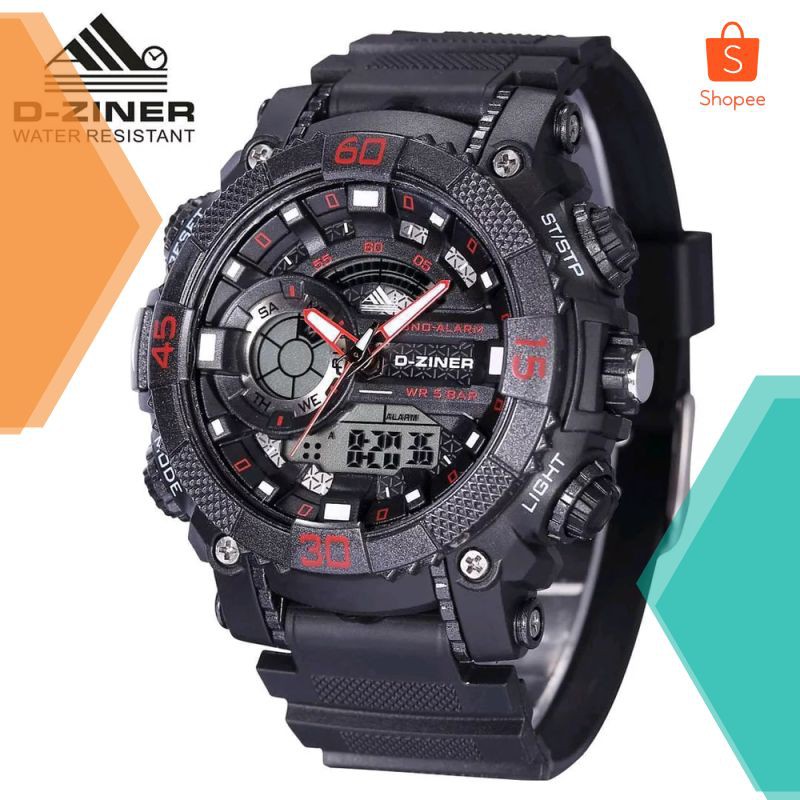 Murah JAM TANGAN PRIA D-ZINER ORI ANTI AIR ANALOG & DIGITAL Elegan