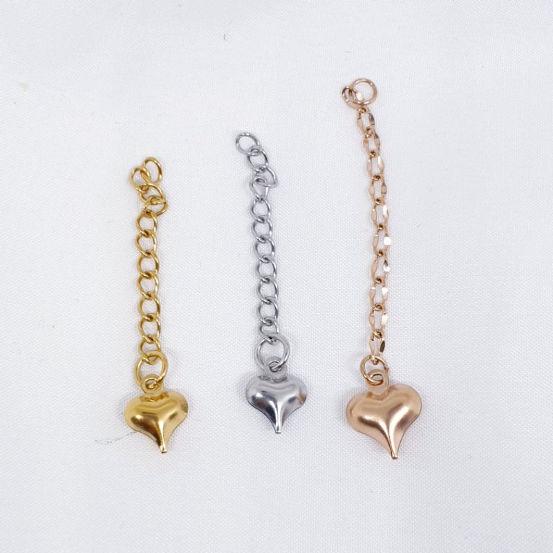 Rante tambahan gelang/kalung titanium asli love bunyi