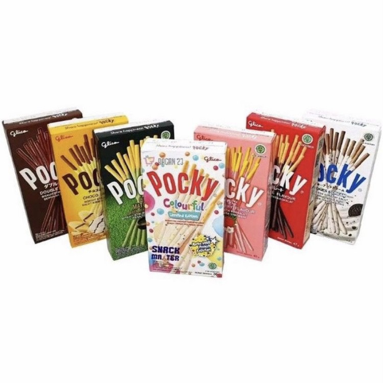 

Glico Pocky 47/40/36/45gr Double Choco/Banana/Strawberry/Cookies/Chocolate/Matcha/Colourful/Watermelon