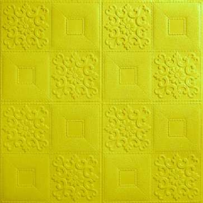 [COD] Wallpaper Dinding 3D Corak kotak-kotak 70*70cm Walpaper Stiker Dinding Dekorasi Kamar Best Seller-Kuning