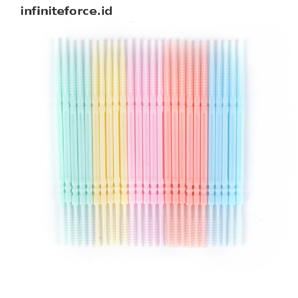 (infiniteforce.id) 1100pcs / Set Tusuk Gigi Interdental 2 Arah Bahan Plastik Untuk Kebersihan Mulut