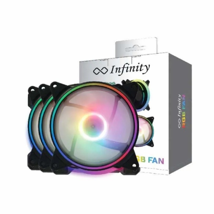 Fan Casing RGB Infinity Slim Ring Auto Rgb (Colokan Molex) / Fan Casing 12cm Led Nyala RGB Bergerak Automatic