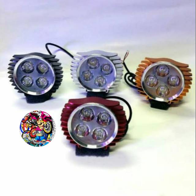 LAMPU SOROT LAMPU TEMBAK LED 4 MATA GEPENG 3 MODE UNIVERSAL