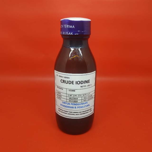 IODINE KRISTAL / CRUDE IODINE  packing 100gr TEKNIS [Bersertificate]