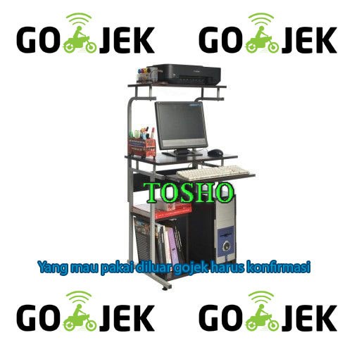 Pinaplepan Meja Komputer Lunar H905 Besi Kayu Laptop Printer Kantor Minimalis