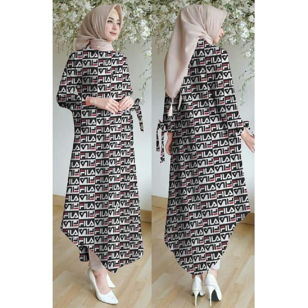 Amel Pastel Teen by Rins "Gamis Remaja Muslimah" TUNIK FINALIA HITAM [Hijab 0126] SCR Baju Gam 68RHR