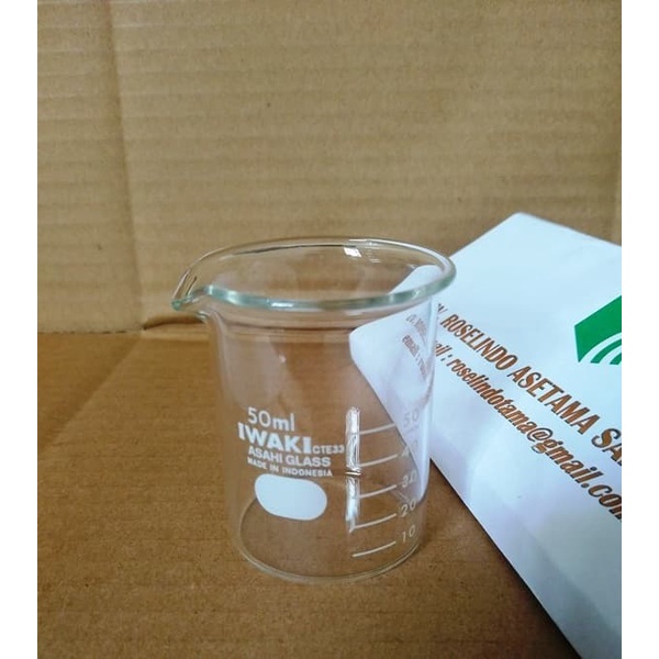 Beaker glass 50 ML IWAKI ASLI gelas piala gelas kimia