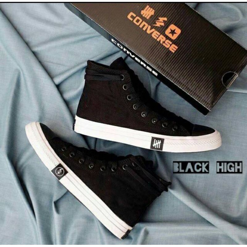 Sepatu Converse Tinggi Hitam Abu Chuck Taylor All Star