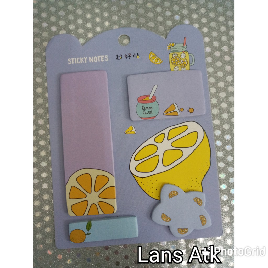 

Sticky Notes Set N1025 Motif Lemon / Sticky Notes Karakter Lucu