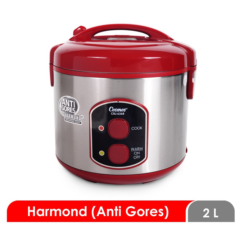 Rice Cooker / Magic Com Cosmos Harmond 6368 2 Liter Tombol On / Off Bagus Berkualitas Garansi Resmi