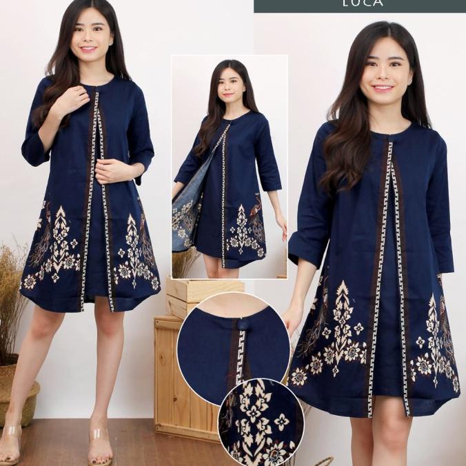 Luca Dress Jumbo - Dress Batik Jumbo Wanita Terusan Wanita
