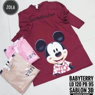 Atasan Tunik Wanita Motif Karakter  Mickey  Mouse  