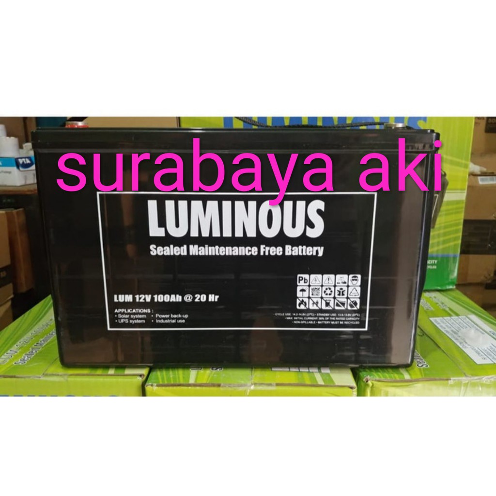 Aki Kering aki panel surya solar VRLA 12v 100ah 12volt aki Luminous 100ah 100amper aki 100ah