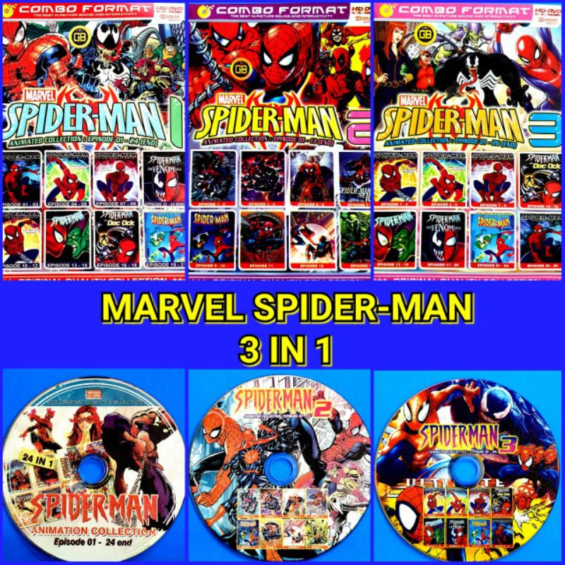 Paket Kaset Animasi Anak Anak - Film Superhero Spiderman Koleksi Terbaru