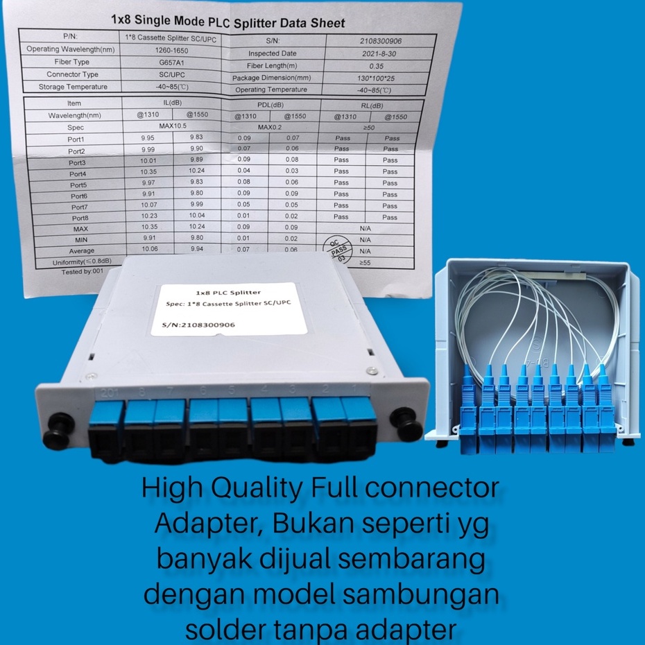 passive spliter 1:8 lengkap box