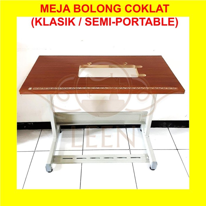 Meja Mesin Jahit Singer Butterfly Klasik / Semi Portable Bolong LEEN