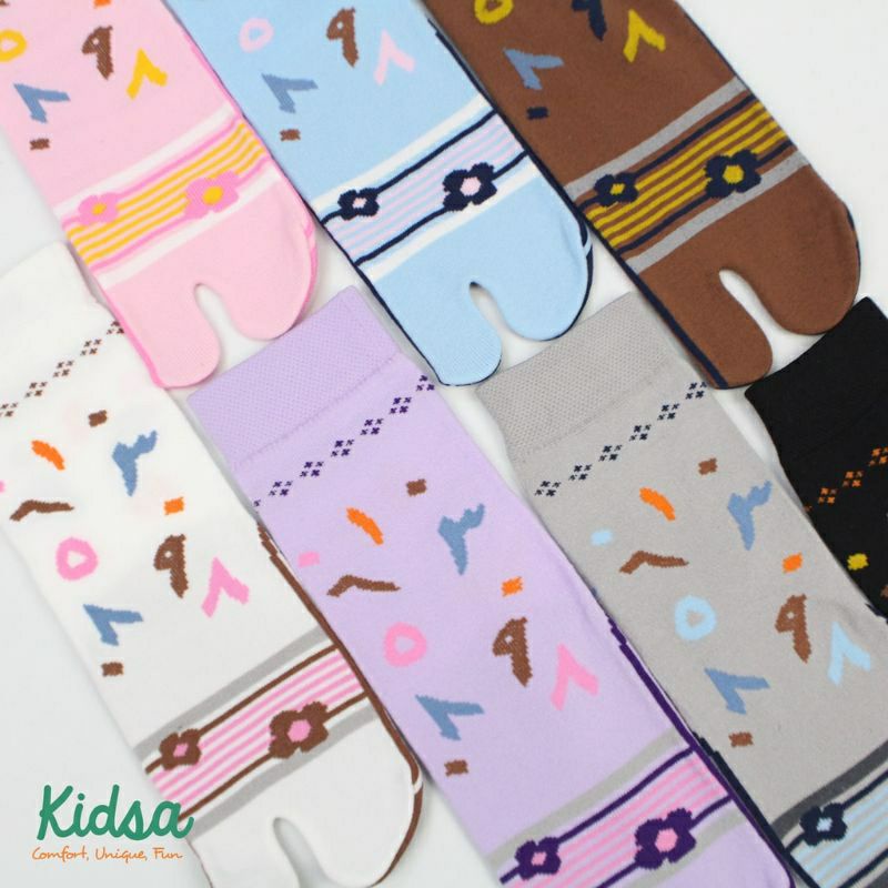 Kaos Kaki Anak Bagus Adem lucu -  Kanik Kidsa Motif Alfabet Aljabar Flower Polkadot