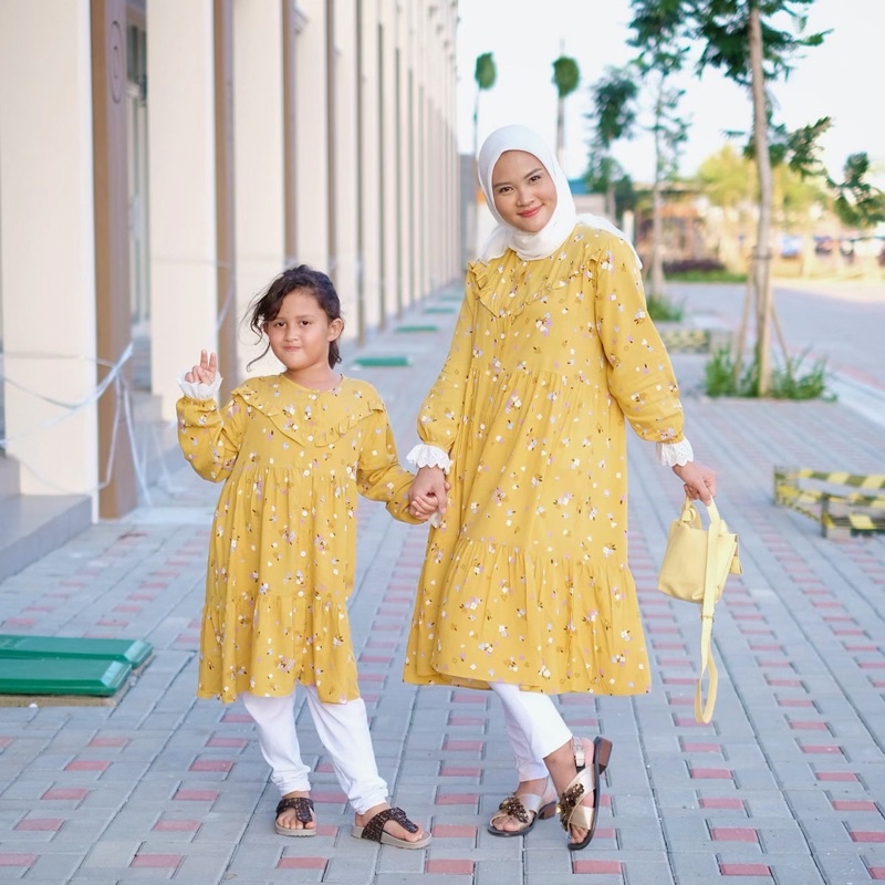 Tunik Couple Ibu dan Anak Murah Tunik Renda Tangan