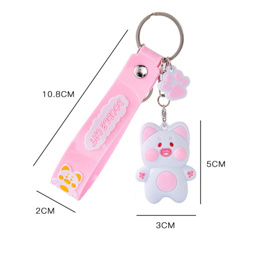 Lanfy Wanita Gantungan Kunci Hadiah Kepribadian Lucu DuDu Kucing Paduan Dekorasi Key Holder