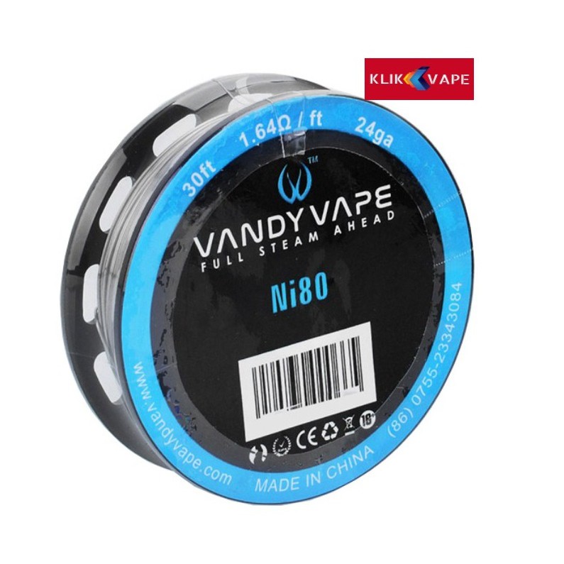 Vandy Vape Wire Pure Nickel Ni80 24 GA 30 Feet 1.64 Ohm [9.15 Meter] klikvapebandung