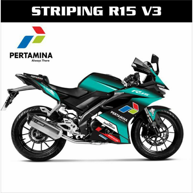 Decal Striping Yamaha R15 V3 Semi Fullbody Stiker Variasi Motif Pertamina