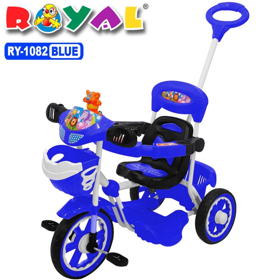 BECAK SEPEDA RODA TIGA TRICYCLE ROYAL 1082 ANAK MUSIK MACAN DORONGAN