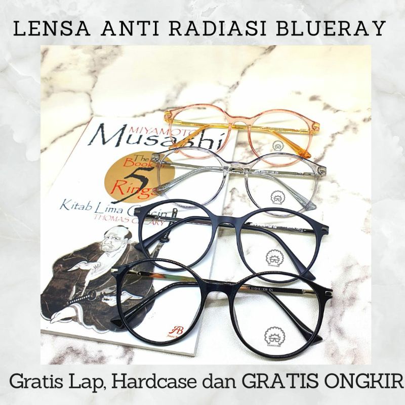 Kacamata Minus Wanita Pria Photocromic Model Bulat Korea Bluechromic | Kacamata Fotocromic Potocromi