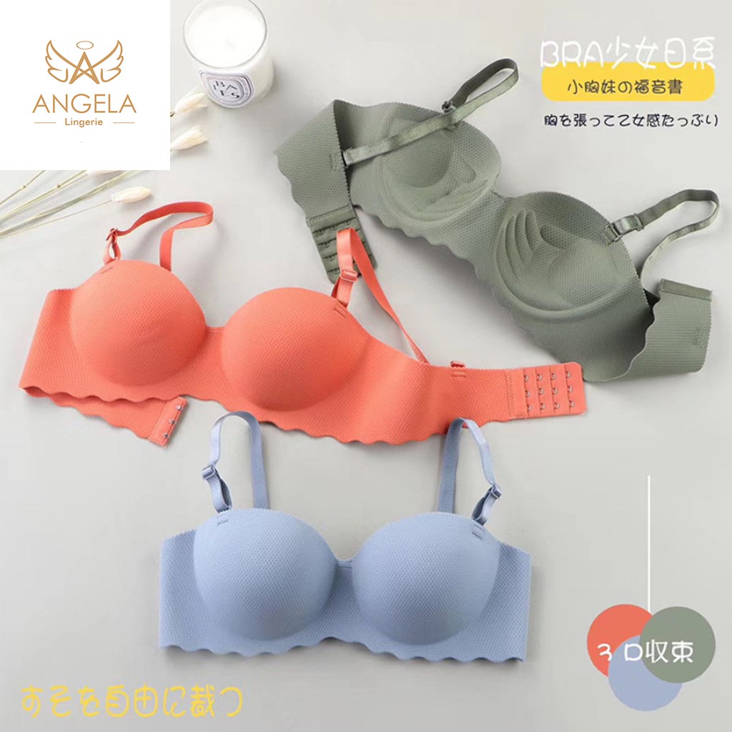 [ COD ] ANGELA Premium JAPAN Quality Seamless Sport Push Up Bra Wanita Bikini Tanpa Kawat Lingerie