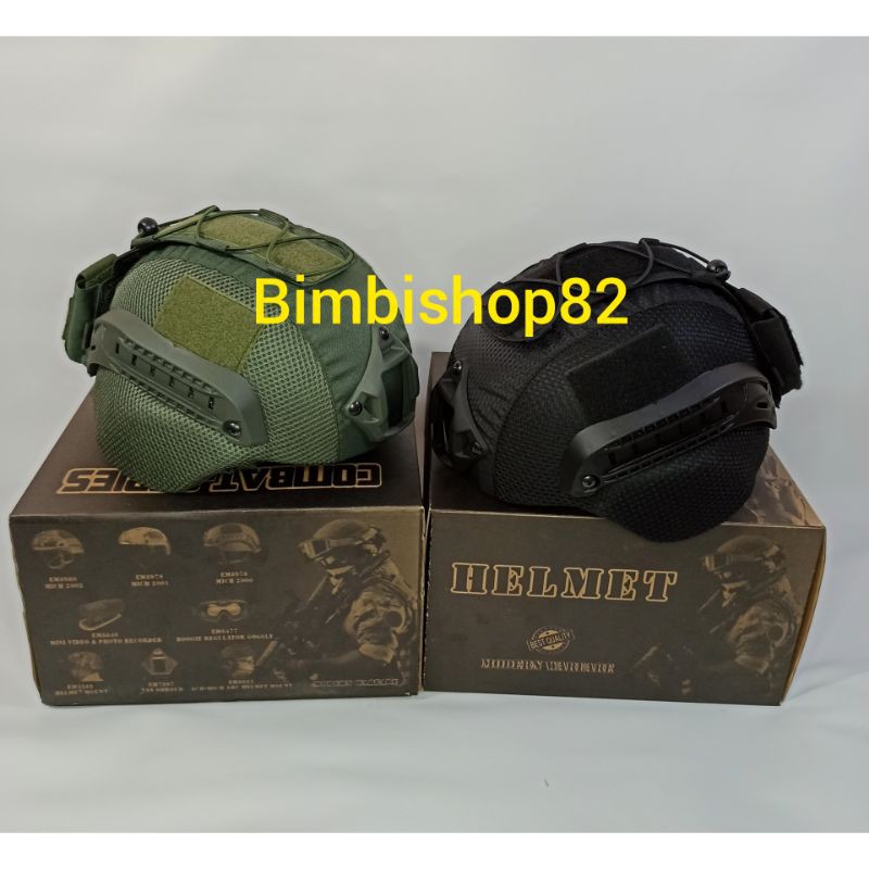 helm tactical helm tactical mich helm airsoft - with cover and batery pouch - helm densus