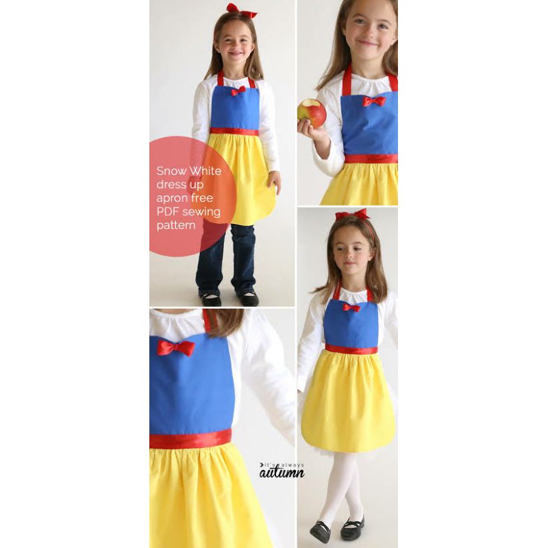 apron princess celemek princes cute cantik snow white, belle, cinderella, rapunzel, minnie mouse