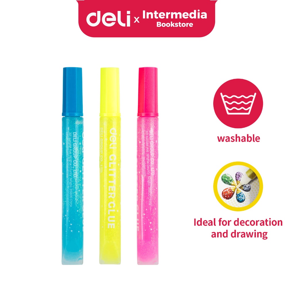 

Deli EA71201 Lem Glitter Klasik Seri Explora 12ml 3 Warna