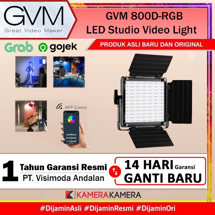 {adenastore} Lampu Video LED Studio Vlog GVM GVM-800D-RGB GVM 800D-RGB Light Remote - GVM 800 D Limi