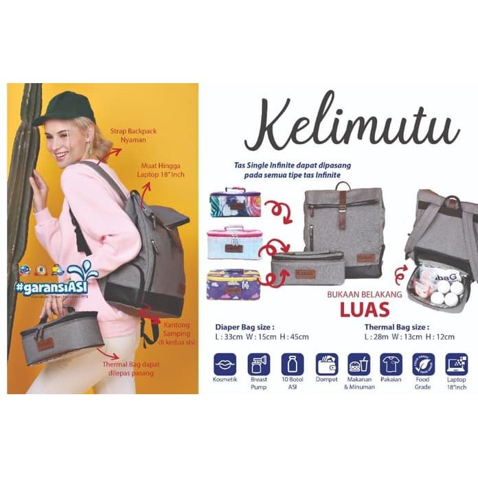 GABAG KELIMUTU Free 1 Ice Gel Besar - Thermal / Diaper Bag / Backpack Tas ASI