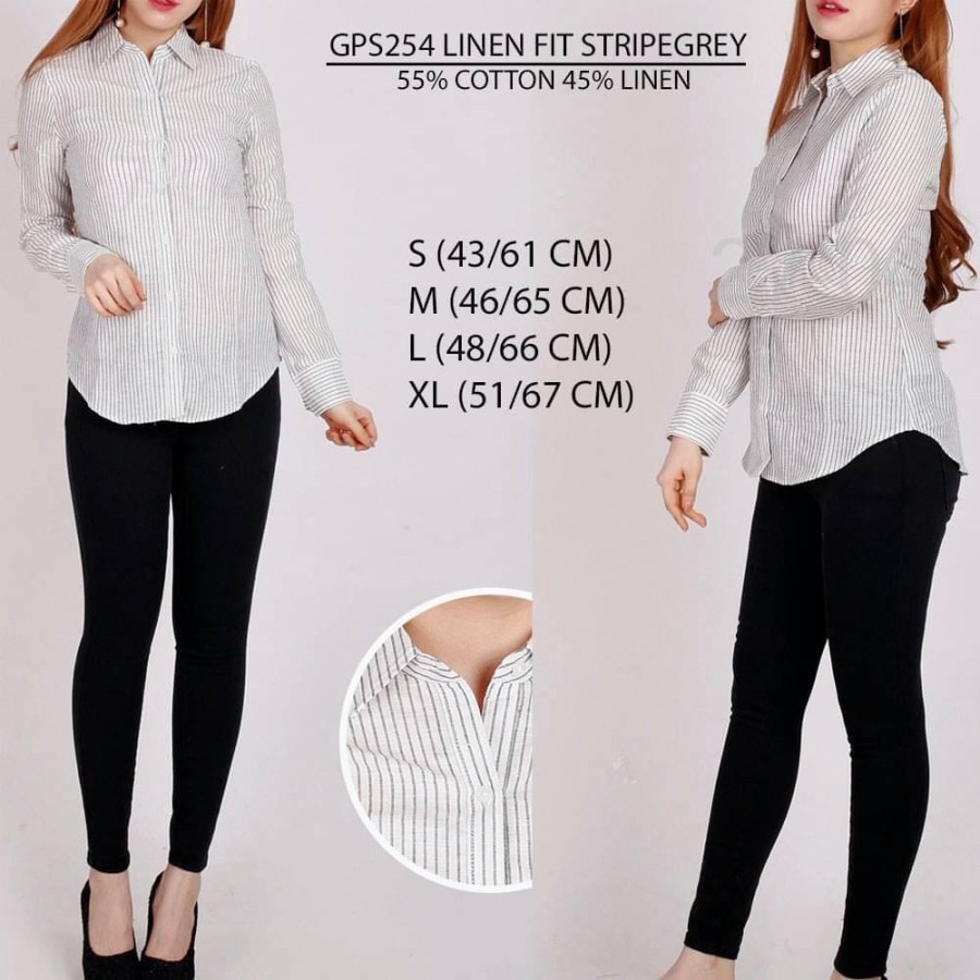Kemeja Polos Wanita Murah Gap 254 Linen Fit