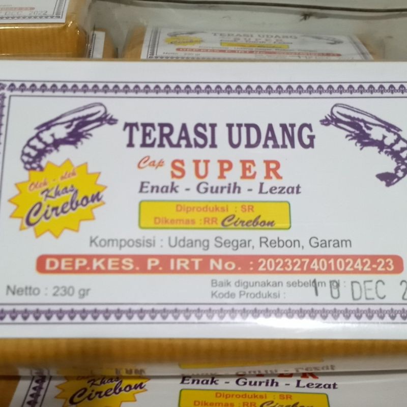 

Terasi Udang Cap Super 230 Gram