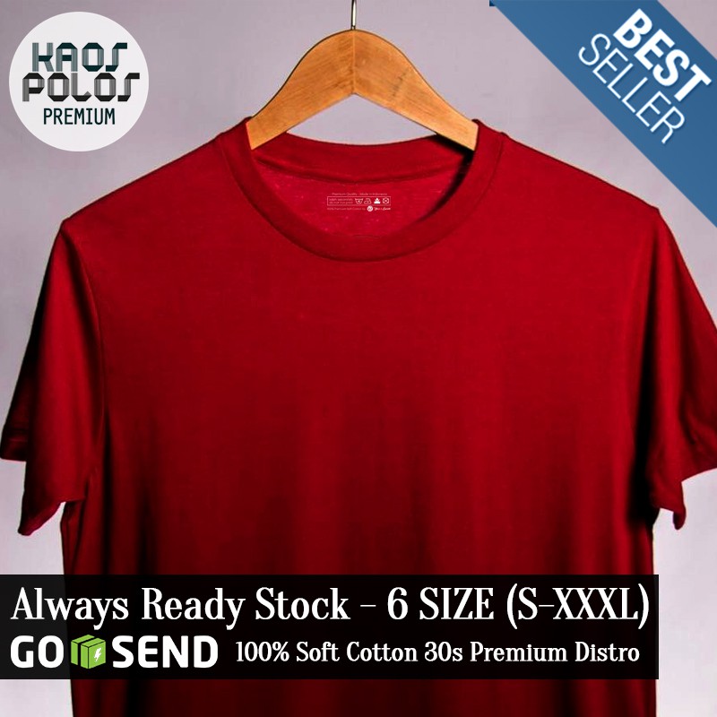 KPP - Kaos Polos Premium Maroon Soft Cotton Combed 30s T 