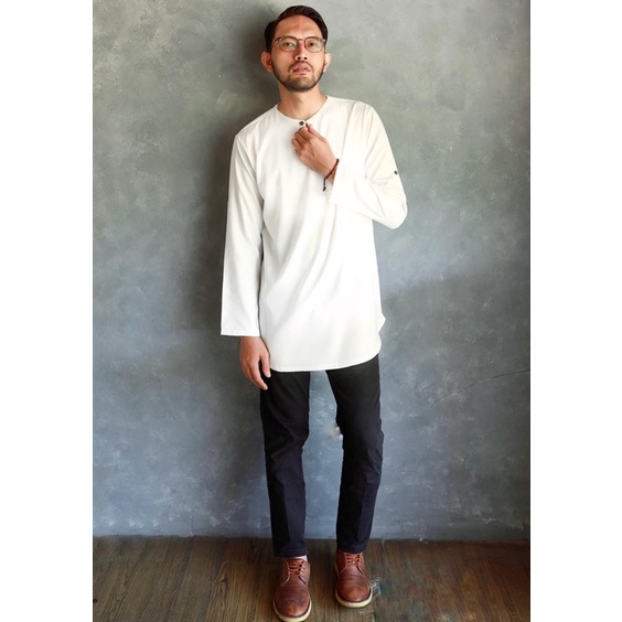 Baju Koko Pria Mashka Zaid Lengan Panjang bahan Katun Premium