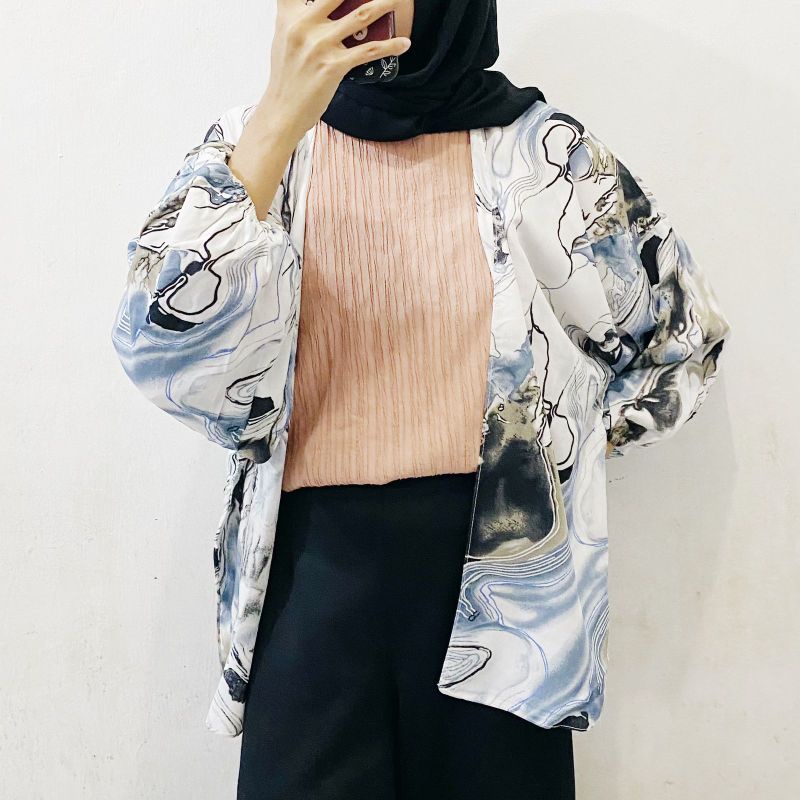 Rumah Polos Kiyowo Outer / Outer Hits / Outer Balon /  Outer Batwing / Outer / Outer Wanita-Abstrak blue