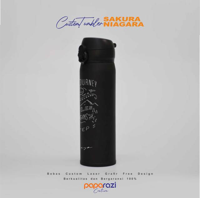 READY!!!  TERMURAH BERKUALITAS TUMBLER CUSTOM PREMIUM Sakura / Niagara Laser Grafir Nama, Logo