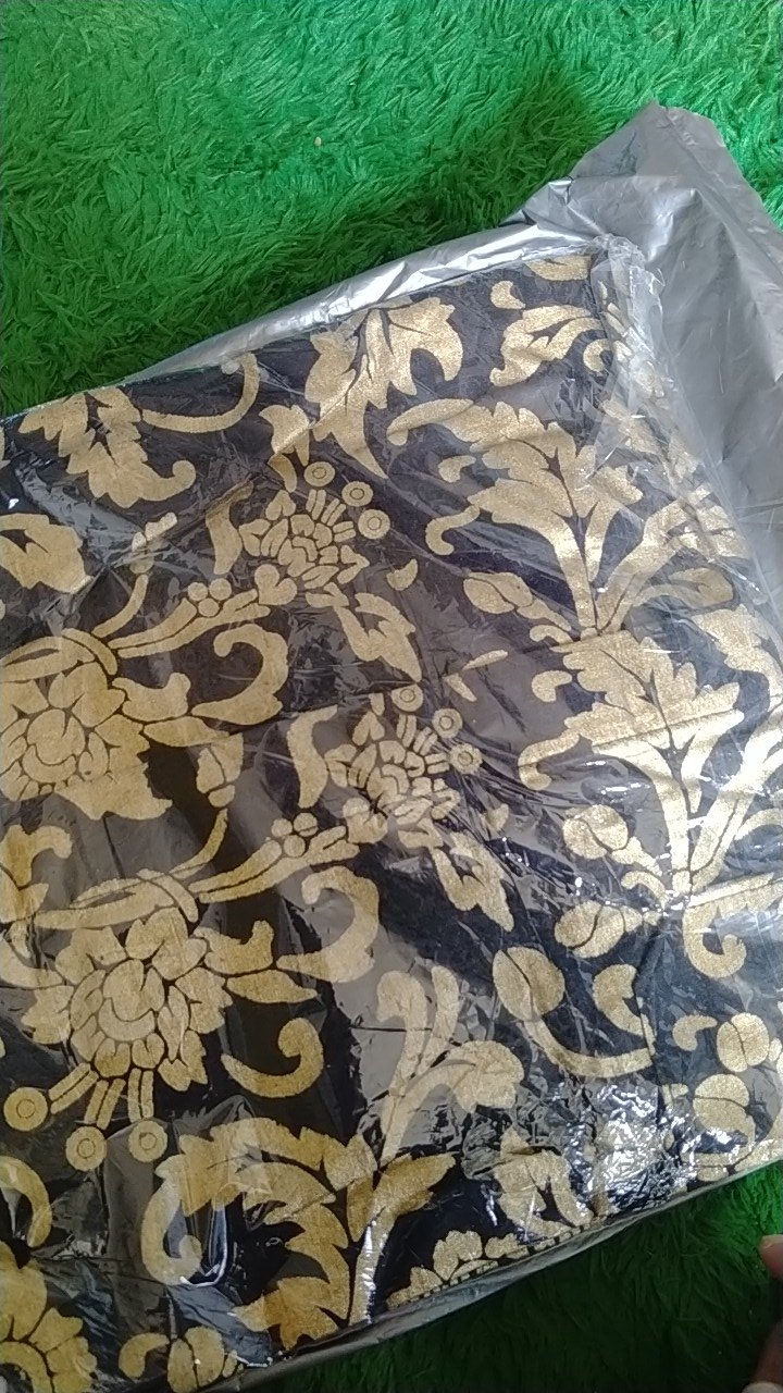 Batik Couple Batik Keluarga Ibu Ayah Dan Anak Maura Couple Sania Ruffle Modern ( Prada Bakung Gold )