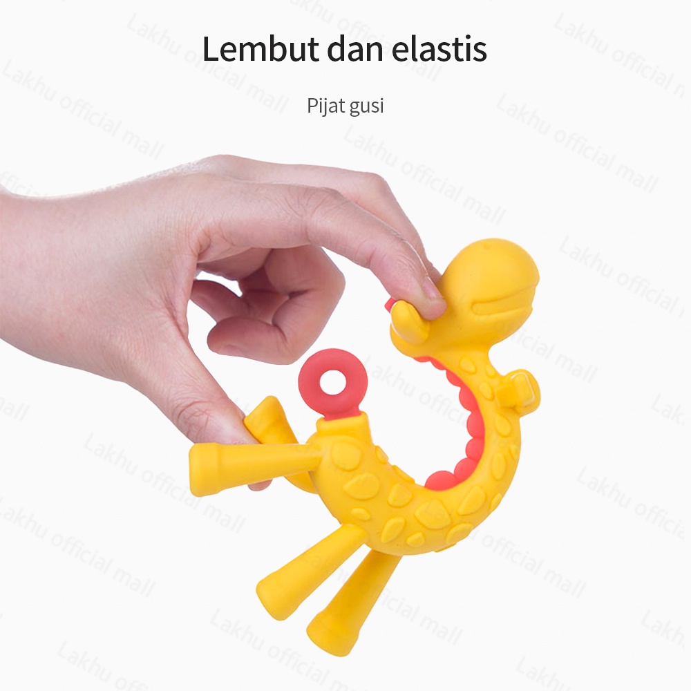 Lakhu Teether giraffe mainan gigitan bayi jerapah teether bayi gigitan bayi bpa free