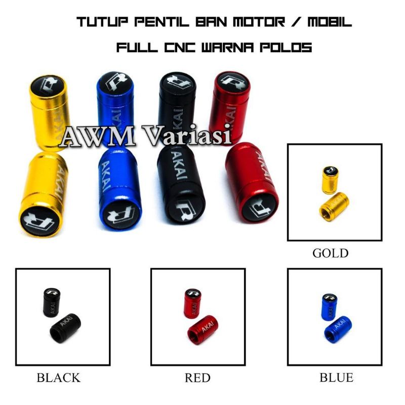 NEW Tutup Pentil Ban Sport Variasi Full CNC Bisa Untuk Mobil Motor Sepeda Universal