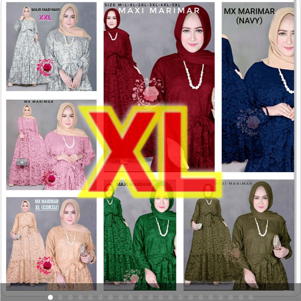 MX MARIMAR BRUKAT ORIGINAL L / XL  ORIGINAL GAMIS DRESS PESTA MEWAH TERLARIS TERBARU