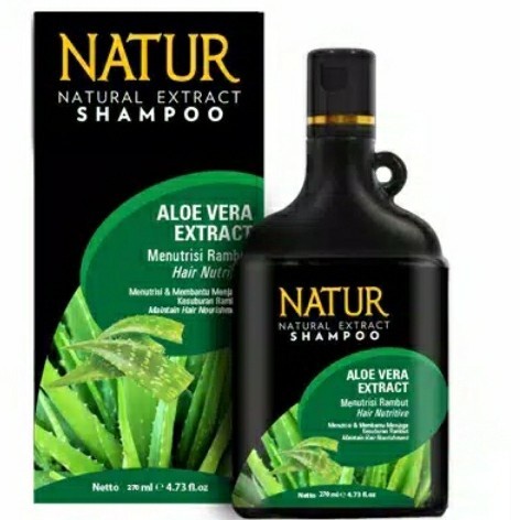 Natur Shampoo Aloe Vera nutrisi dan kesuburan rambut 270 ml-BPOM