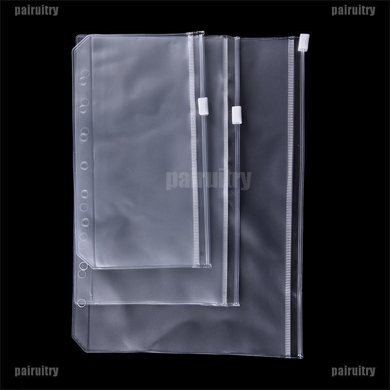 【pairuitry】A5/A6/A7 Transparent Zip Lock Envelope Binder Pocket Refill Organise