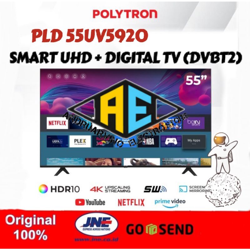 LED POLYTRON SMART TV 4K UHD HDR LED TV 55INCH PLD 55UV5920